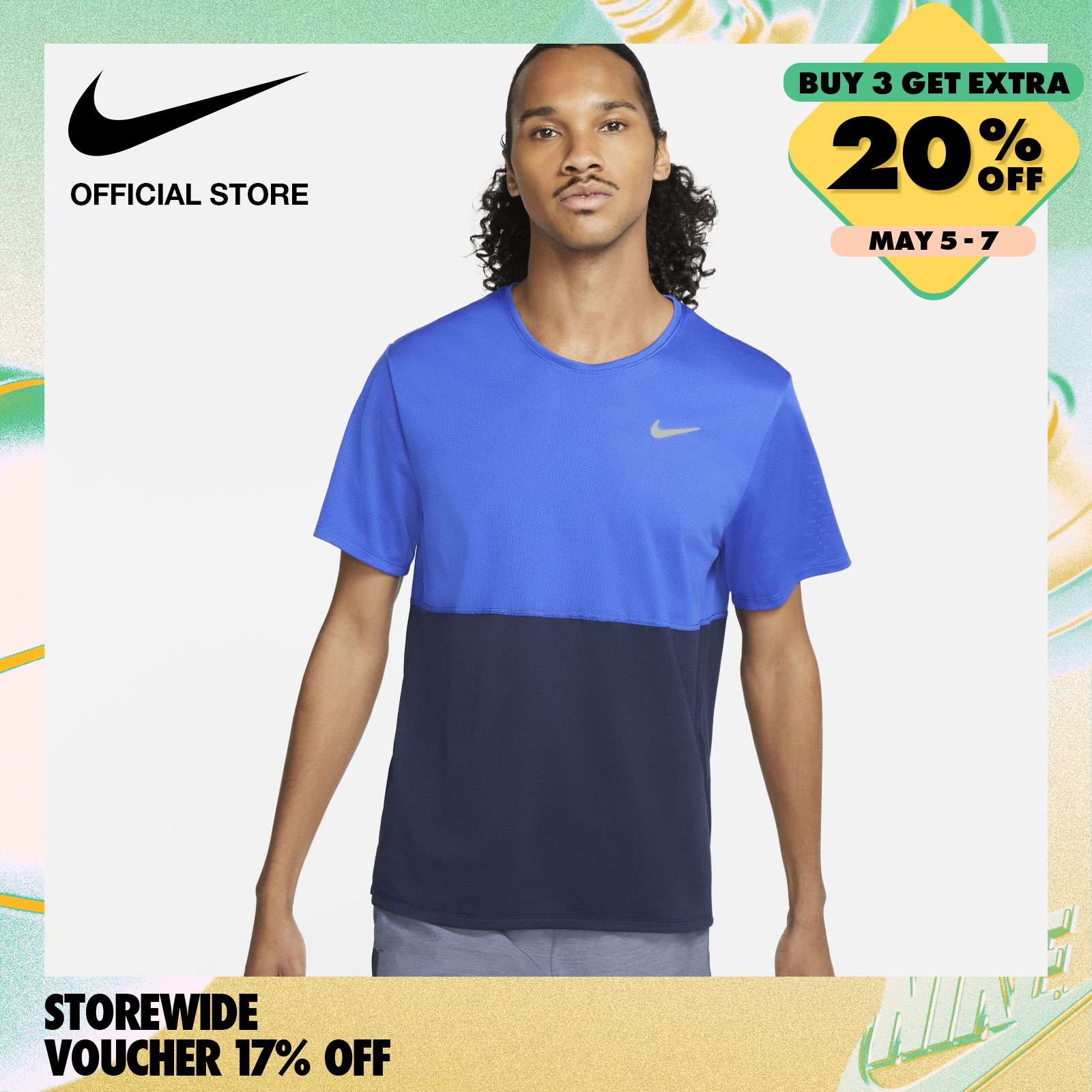 Nike Men's Breathe Running Top - Game Royal