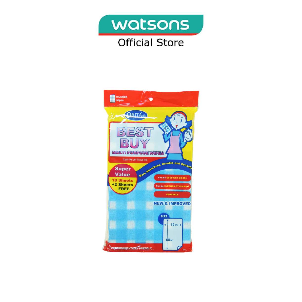 ORITA Best Buy Multi-Purpose Wipes (Reusable) 10s + 2s Free