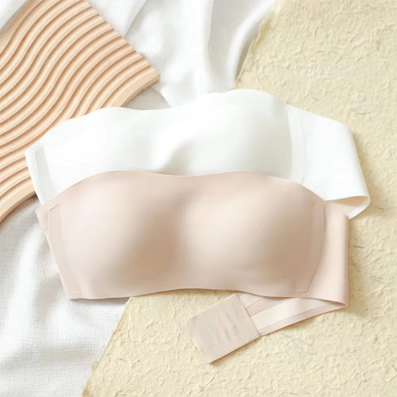 Summer Strapless Bra Women Underwear seamless Push Up Brassiere Invisible Small Chest Tube Top Anti-light Wedding Women's Bra