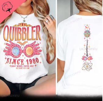 Wizard School Print Shirt 'Just As Sane As I Am' Hp Two-sided Bookish Luna Designs Aesthetic Y2k Graphic T Shirts Women Clothes