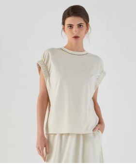 K1612X Women's T-Shirts Tops For Women Women's Clothing Luxury Cotton Blend Boutique Tee Shirt Femme