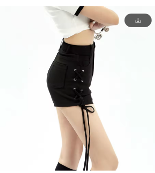 Bandage Sexy Y2k Shorts Women Streetwear Gothic Mini High Waist Lace Up Casual Tight Black Goth Club Fashion Summer Hot Pants